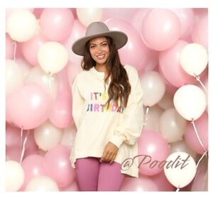 Fantastic Fawn It’s my birthday oversized top S M L